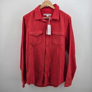 Outerknown Blanket Shirt Mens Medium Red Organic Cotton LS Button-Up NWT